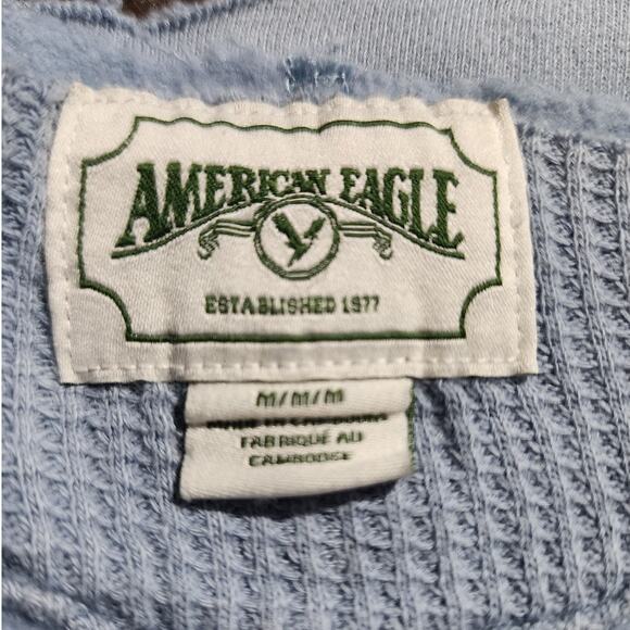 American Eagle Light Blue Oversized Slouchy Wide DIY Neck Size Medium - Picture 6 of 6